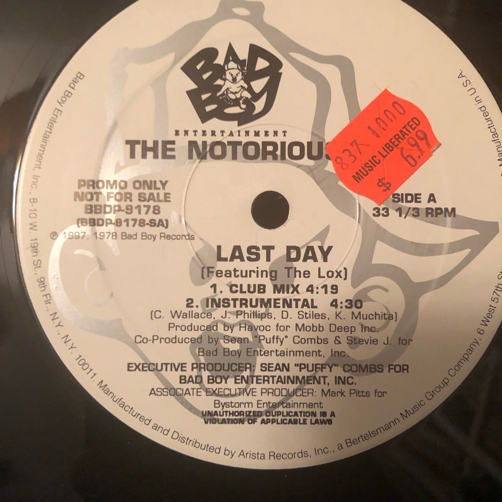 The Notorious - Last Day (White Label Promo Vinyl)